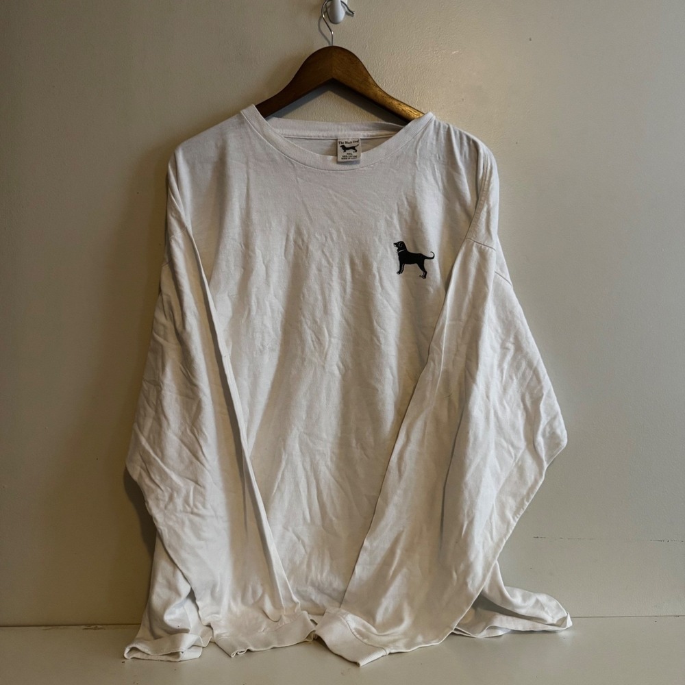 The Black Dog Mens XXL White Long Sleeve T-Shirt 100% Cotton Natural Fibers